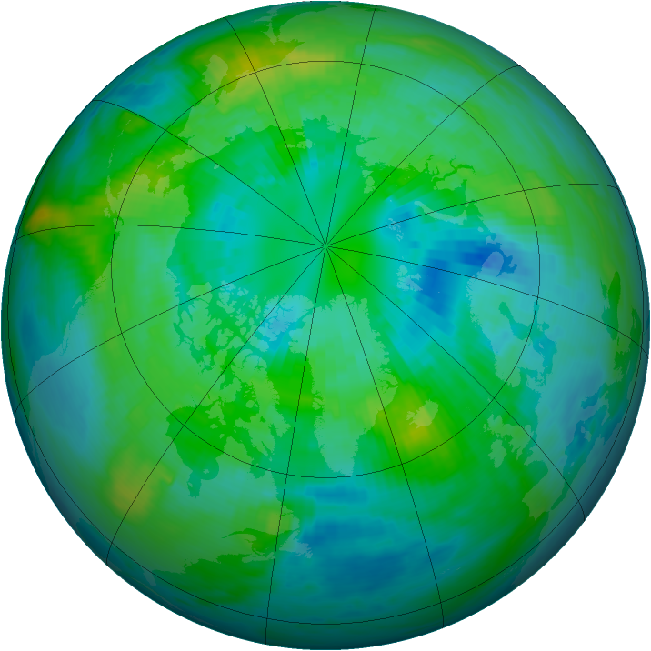 Arctic ozone map for 05 October 1987